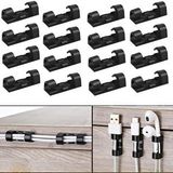 Microcase Yapışkanlı Kablo Sabitleyici Düzenleyici Çok Amaçlı Kablo Toparlayıcı Klips SET-AL4552 16 Adet - Siyah