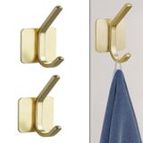 Microcase Yapışkanlı Metal Banyo Mutfak Eşya Havlu Vb. Ürün Askılığı Siyah -AL4618 2 Adet (Siyah)