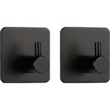 Microcase Yapışkanlı Metal Banyo Mutfak Eşya Havlu Vb. Ürün Askılığı Siyah -AL4619 2 Adet