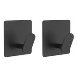 Microcase Yapışkanlı Paslanmaz Çelik Banyo Mutfak Eşya Havlu Vb Metal Askılık - AL5180 2 ADET (Siyah)
