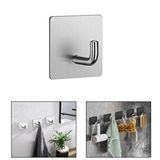 Microcase Yapışkanlı Paslanmaz Çelik Banyo Mutfak Eşya Havlu Vb Metal Askılık Kare Tasarım-AL4936 1 Adet (Gümüş)