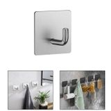 Microcase Yapışkanlı Paslanmaz Çelik Banyo Mutfak Eşya Havlu Vb Metal Askılık Kare Tasarım-AL4936 1 Adet (Siyah)