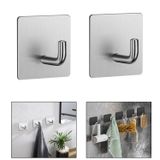 Microcase Yapışkanlı Paslanmaz Çelik Banyo Mutfak Eşya Havlu Vb Metal Askılık Kare Tasarım-AL4936 2 Adet (Gümüş)