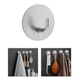 Microcase Yapışkanlı Paslanmaz Çelik Banyo Mutfak Eşya Havlu Vb Metal Askılık Yuvarlak Tasarım - AL4935 1 Adet (Gümüş)