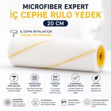 Microfiber Expert Saten İç Cephe Rulo (Microfiber Rulo Yedek 20 Cm) | Rulo ve Sap Dahil, İç ve Dış Cephe, 20 cm Genişlik, Tavan Boyama Uyumlu, Pratik Set