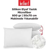Microfiber Silikon Elyaf Yastık 800 gr | 50 x 70 | Makinede Yıkanabilir Silikon Yastık