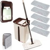 Microfiber Tablet Mop 5 Paspaslı Temizlik Seti 6+6=12 Litre Kova+Metal Sap 5adet Paspas Fiyata Dahil