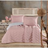 Microfiber Yatak Örtüsü Seti Çift Kişilik Aragon Pudra - 260 x 240 cm