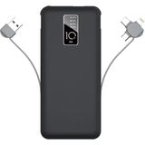 Micro/lightning/type-c Kablo 10000 Mah Powerbank Led Işıklı Pil Göstergeli Güvenli Batarya Siyah
