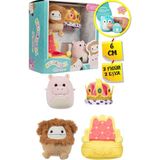 Micromallows Squishmallows Mini Yumuşak Peluş Oyuncak 2 Figür + 2 Aksesuar Figür Seti - 6 cm - Mod-4