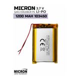 Micron 103450 3.7V 1200mAh Li-Polymer (Li-Po) Şarj Edilebilir Pil – Lityum Polimer Batarya