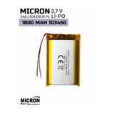Micron 103450 3.7V 1800mAh Li-Polymer (Li-Po) Şarj Edilebilir Pil – Lityum Polimer Batarya