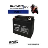 Micron 12V (Volt) 9 Ah (Amper) YB9-B Motorsiklet Aküsü ( Bataryası , Pili) Yüksek