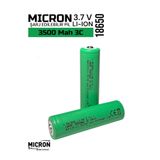 Micron 18650 Başlı Li-Ion Şarjlı Pil 3.7V 3500 mAh 3C Şarj Edilebilir Batarya Pil
