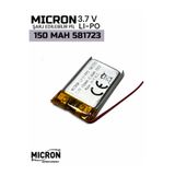 Micron 3.7V 150mAh Lityum Polimer (Li-Po) Şarj Edilebilir Pil 581723 (5.8×17×23 mm)