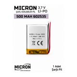 Micron 602535 3.7V 500 mAh Li-Po Şarj Edilebilir Lityum Polimer Pil