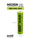 Micron AAA 800 mAh 1.2V Ni-CD Şarj Edilebilir İnce Kalem Pil 1 Adet