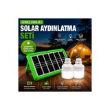 Micron Güneş Enerjili Solar Aydınlatma Seti– 2 LED Ampullü USB Çıkışlı Kamp Lambası