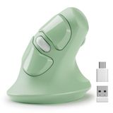 MICROPACK Digitally Yours Ergonomik fare, USB A ve C tipi alıcılı dikey kablosuz fare, Ergo tasarım kas gerginliğini azaltır, 6 düğmeli 800/1200/1600 DPI fare, Windows, Mac, PC, dizüstü bilgisayar için, yeşil