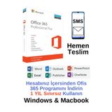 MICROSOFT Office 365 Professional Lisans Hesabı - Anında Sms Teslim - 1 Yıl Kullanım