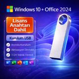 Microsoft Windows 10 + Office 2024 Kurulum USB’si + Lisans Anahtarları – Aktivasyon Destekli Paket