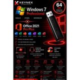 Microsoft Windows 7 Professional Orijinal Lisans + Office 2021 Professional Plus + 64 GB USB Kurulum Seti | Freedos Uyumlu