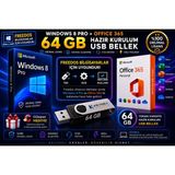 Microsoft Windows 8 Pro + Office 365 (5 Kullanıcı)| 64 GB Bootable USB Freedos Uygun