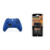 Microsoft Xbox Wireless Controller Mavi, 9. Nesil + Duracell Cef14 4 Saat Pil Şarj Cihazı, 1 Adet + 2'şer Adet Şarj Edilebilir AA ve AAA Pil