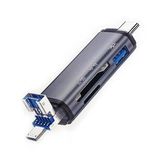 Microsonic 3 IN 1 OTG Kard Okuyucu, USB, Micro USB, Type-C Çevirici Gri