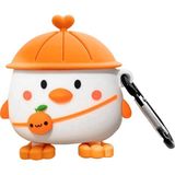 Microsonic Air-Podss 1. Nesil / 2. Nesil Cartoon Figürlü Silikon Kılıf - Turuncu - Siyah - AirPods 1 / 2