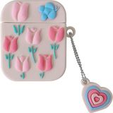 Microsonic Air-Podss 1. Nesil / 2. Nesil Kılıf Figürlü Silikon Crtn-Fgr-Cck-Bj - Bej - AirPods 1 / 2