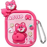 Microsonic Air-Podss 1. Nesil / 2. Nesil Kılıf Figürlü Silikon Crtn-Fgr-Ltso - Koyu Pembe - AirPods 1 / 2