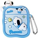 Microsonic Air-Podss 1. Nesil / 2. Nesil Kılıf Figürlü Silikon Crtn-Fgr-Pchco - Mavi - AirPods 1 / 2
