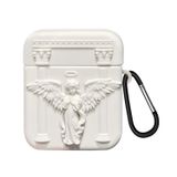 Microsonic AirPods 1. Nesil / 2. Nesil için Kılıf Cartoon Figürlü Silikon Crtn-Fgr-Pry-Angl-Bj [AirPods 1/2 ile Uyumlu Kılıf - Bej - Gri]