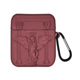 Microsonic AirPods 1. Nesil / 2. Nesil için Kılıf Cartoon Figürlü Silikon Crtn-Fgr-Pry-Angl-Brd [AirPods 1/2 ile Uyumlu Kılıf - Bordo - Lacivert]