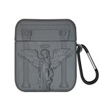 Microsonic AirPods 1. Nesil / 2. Nesil için Kılıf Cartoon Figürlü Silikon Crtn-Fgr-Pry-Angl-Gri [AirPods 1/2 ile Uyumlu Kılıf - Gri - Koyu Gri]