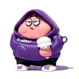 Microsonic AirPods 1. Nesil / 2. Nesil için Kılıf Cartoon Figürlü Silikon Crtn-Fgr-Ptrck-Str [AirPods 1/2 ile Uyumlu Kılıf - Mor]