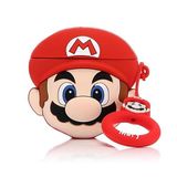 Microsonic AirPods 1. Nesil / 2. Nesil için Kılıf Cartoon Figürlü Silikon Crtn-Fgr-Spr-Mro [AirPods 1/2 ile Uyumlu Kılıf - Mat Kırmızı]