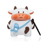 Microsonic AirPods 1. Nesil / 2. Nesil için Kılıf Cartoon Figürlü Silikon Crtn-Fgr-Svm-Ink [AirPods 1/2 ile Uyumlu Kılıf - Beyaz - Sarı]