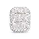 Microsonic AirPods 1. Nesil / 2. Nesil için Kılıf Diamond Swarovski Görünümlü Taşlı Gümüş [AirPods 1/2 ile Uyumlu Kılıf - Gümüş]