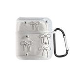 Microsonic AirPods 1. Nesil / 2. Nesil için Kılıf Figure Series PrettyCharm Bow [AirPods 1/2 ile Uyumlu Kılıf - Gümüş]