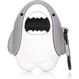Microsonic AirPods 1. Nesil / 2. Nesil Kılıf Cartoon Figürlü Silikon Crtn-Fgr-Kpkblk - Beyaz - Gri - AirPods 1 / 2