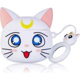 Microsonic AirPods 1. Nesil / 2. Nesil Kılıf Cartoon Figürlü Silikon Crtn-Fgr-Slr-Mn-Artms - Mat Beyaz - AirPods 1 / 2