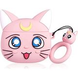 Microsonic AirPods 1. Nesil / 2. Nesil Kılıf Cartoon Figürlü Silikon Crtn-Fgr-Slr-Mn-Dna - Gülkurusu - AirPods 1 / 2