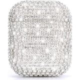 Microsonic Airpods 1. Nesil / 2. Nesil Kılıf Diamond Swarovski Görünümlü Taşlı Gümüş - AirPods 1 / 2