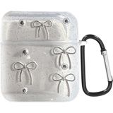 Microsonic Airpods 1. Nesil / 2. Nesil Kılıf Figure Series Prettycharm Bow - AirPods 1 / 2 - Gümüş
