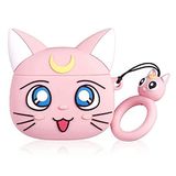 Microsonic AirPods 3. Nesil için Kılıf Cartoon Figürlü Silikon Crtn-Fgr-Slr-Mn-Dna [AirPods 3 ile Uyumlu Kılıf - Gül Kurusu]