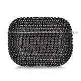 Microsonic AirPods 3. Nesil için Kılıf Diamond Swarovski Görünümlü Taşlı Siyah [AirPods 3 ile Uyumlu Kılıf - Siyah]