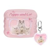 Microsonic AirPods 3. Nesil için Kılıf Figure Series Puppy and Cat Pembe [AirPods 3 ile Uyumlu Kılıf - Pudra]