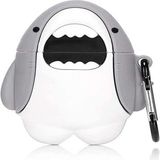 Microsonic AirPods 3. Nesil Kılıf Cartoon Figürlü Silikon Crtn-Fgr-Kpkblk - Beyaz - Gri